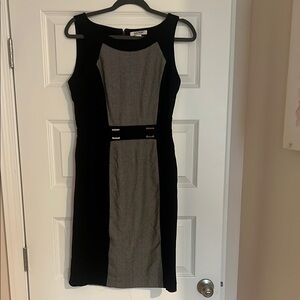 Elegant Black and Gray Sleeveless Dress